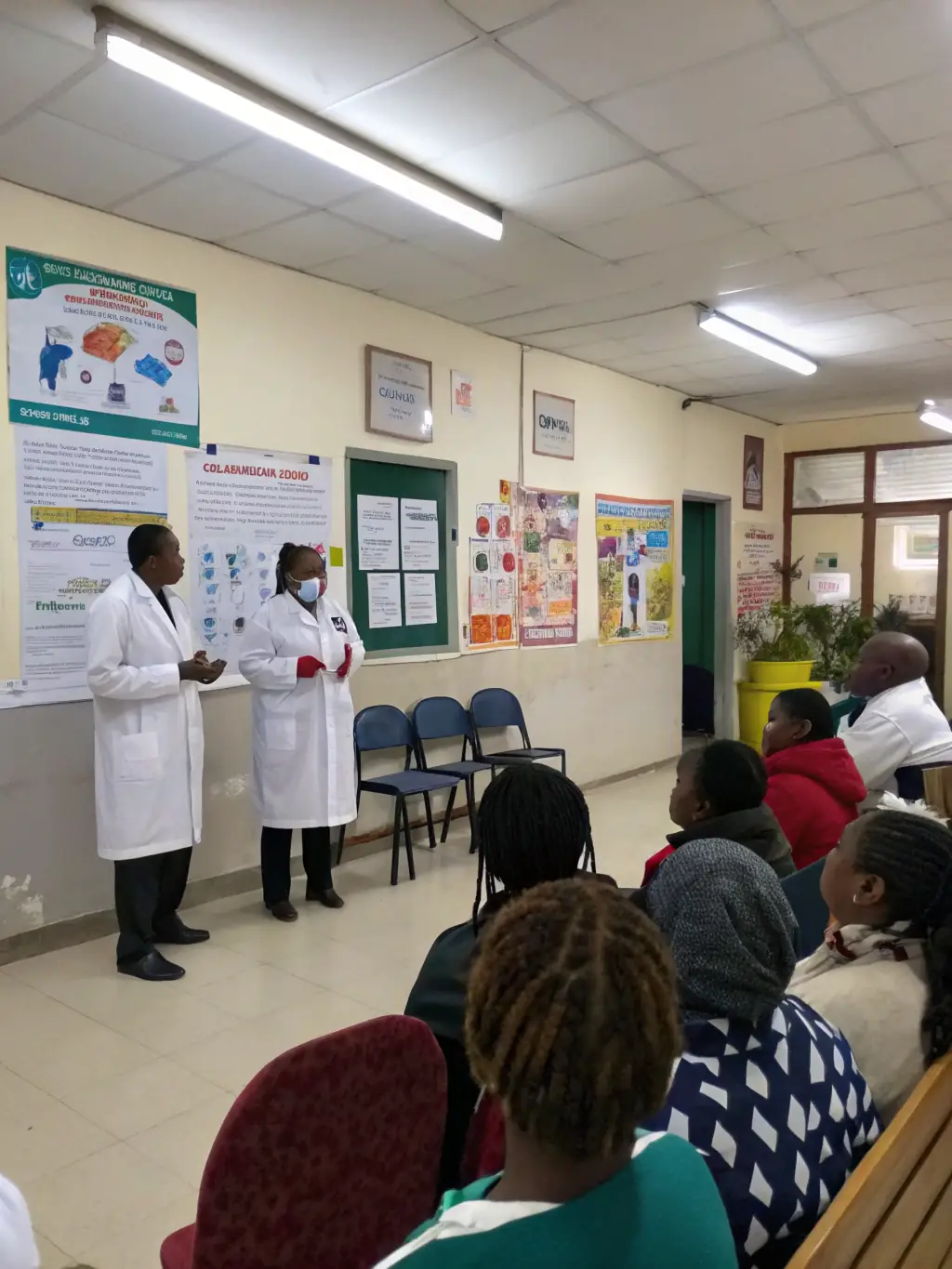 A health educator leading a workshop on diabetes prevention, teaching participants about healthy eating habits and lifestyle modifications.