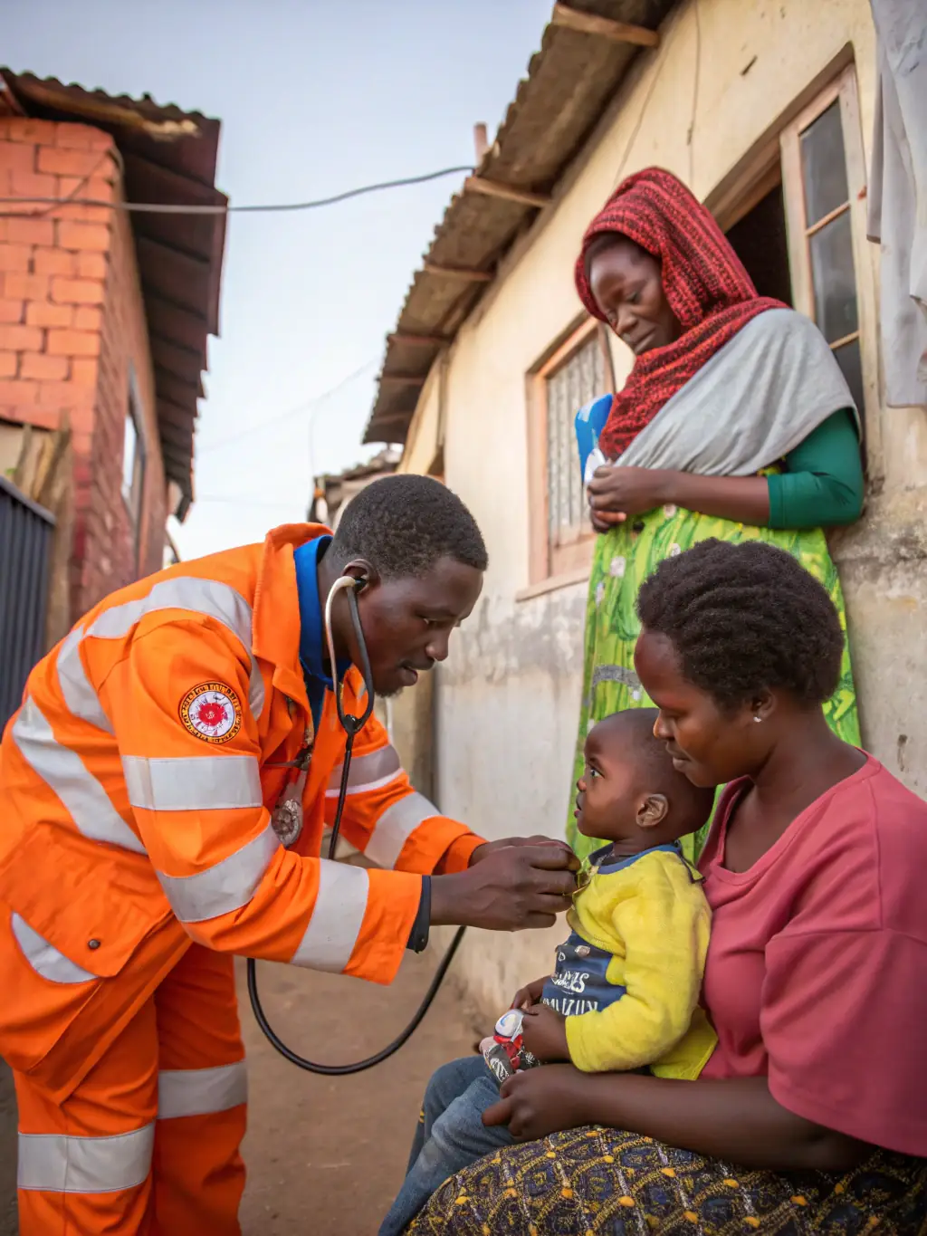 A photograph capturing a community health worker providing a vaccination to a child during a vaccination drive organized by ANPS.